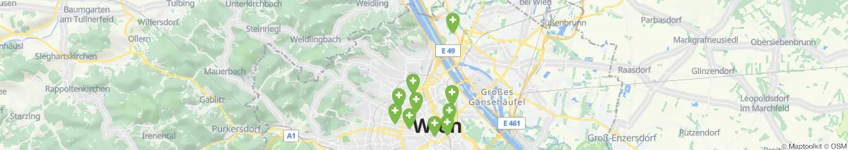 Kartenansicht für Apotheken-Notdienste in der Nähe von Heiligenstadt (Gemeinde, Wien) (506)